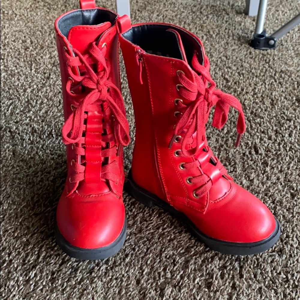 Adorable Red Boots Lil Girls 9.5